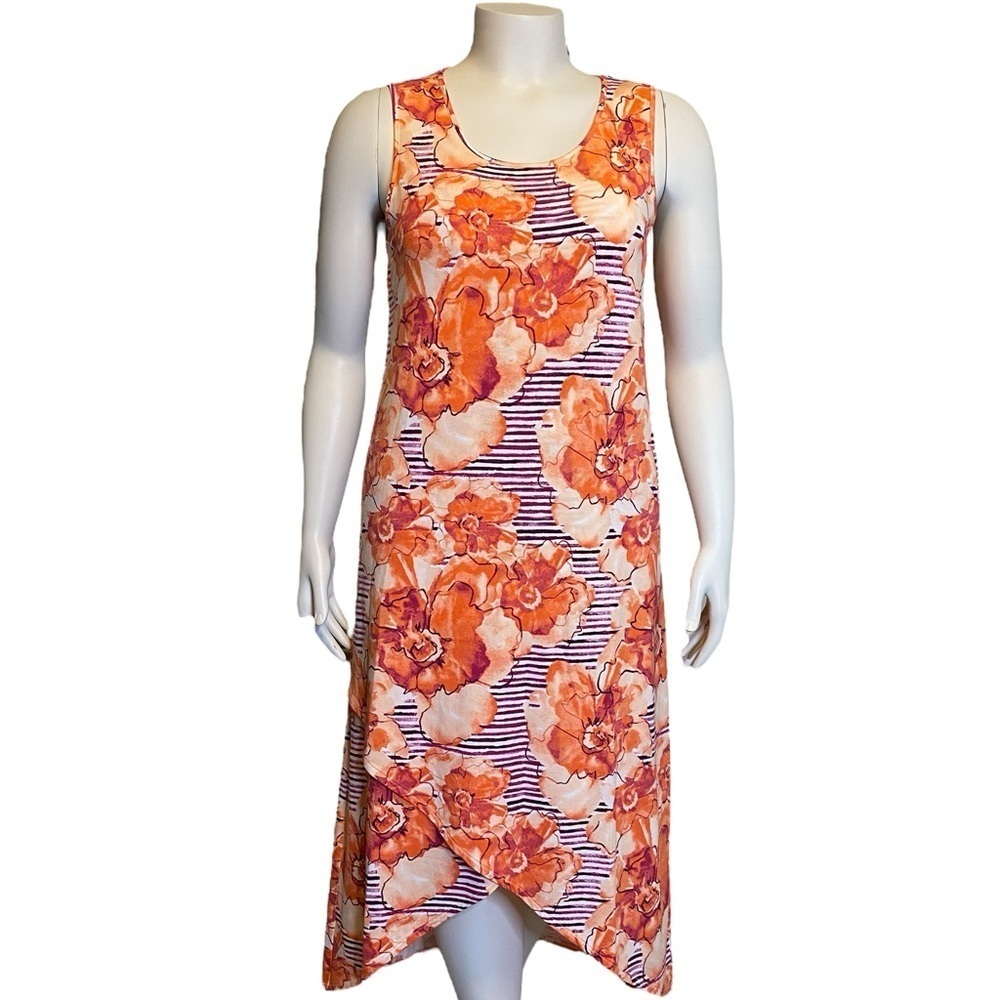 Chicos Floral Sleeveless asymmetrical dress Women’s Size 1